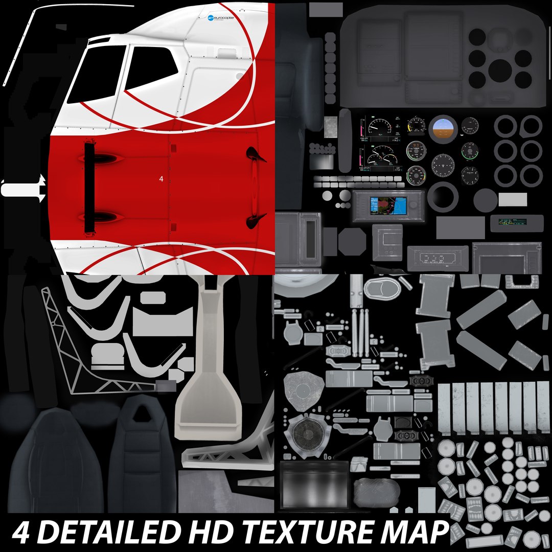 Eurocopter Ec 120 Helicopter Interior 3d Model