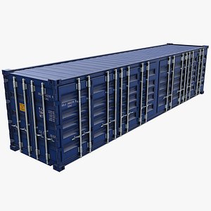 40ft Side Door Container - Blue 3D model