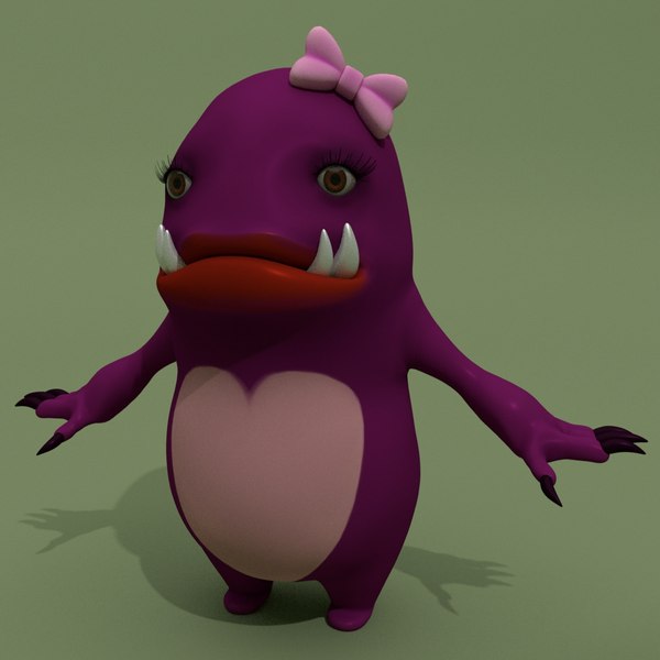 Monstro dos desenhos animados roxo Cutie Modelo 3D $19 - .3ds