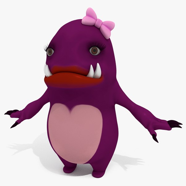 Monstro dos desenhos animados roxo Cutie Modelo 3D $19 - .3ds