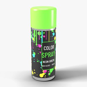 Spray Paint Can with Neon Green Cap - 90s Graffiti Skater Prop