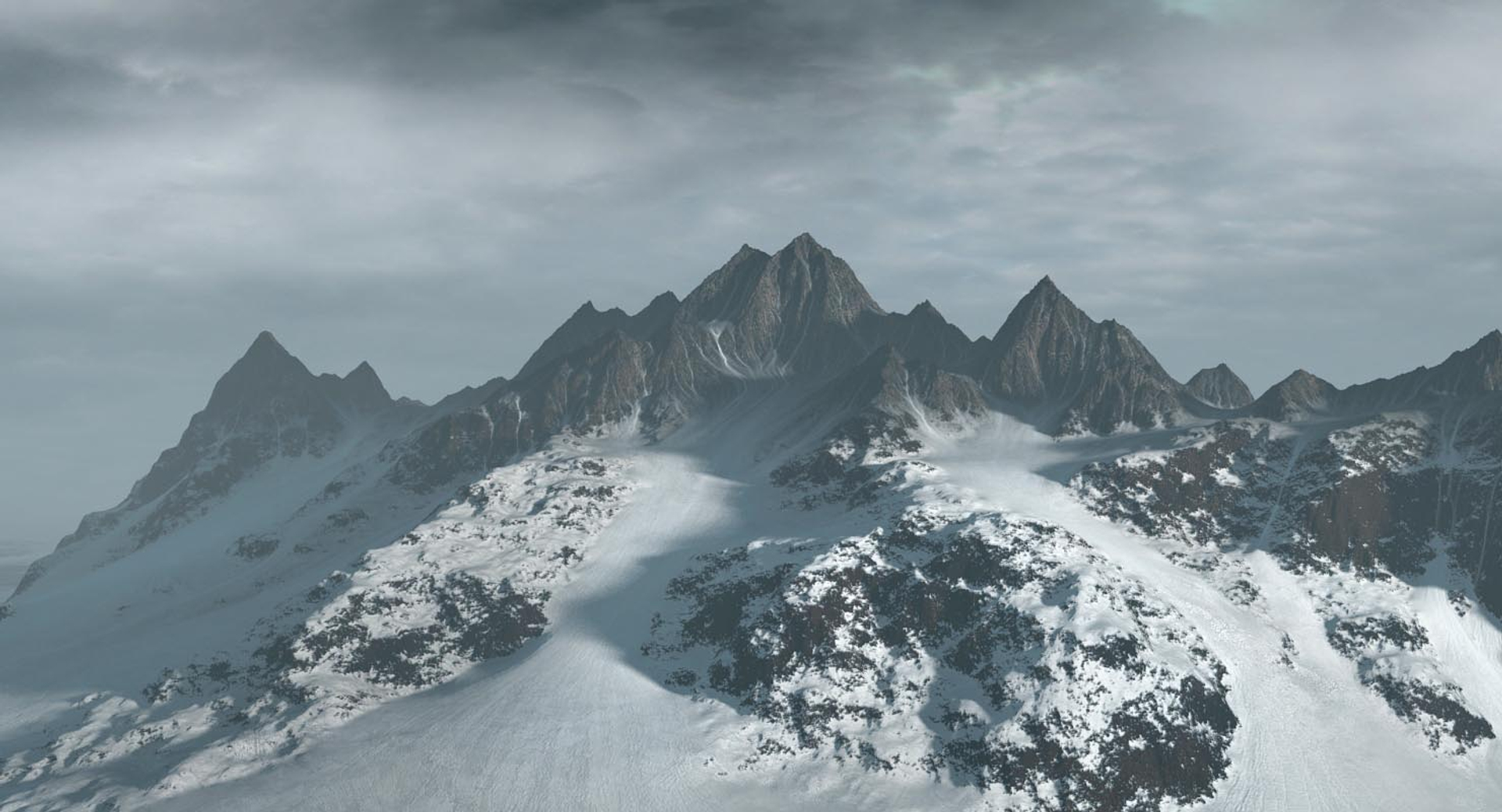 Mountain Terrain Landscape Snow 3d Model