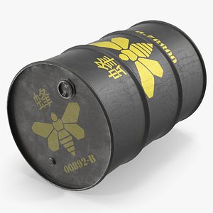 3D Industrial Precursor Storage Barrel Black