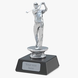 Golf Sport Trophy Silver Mockup