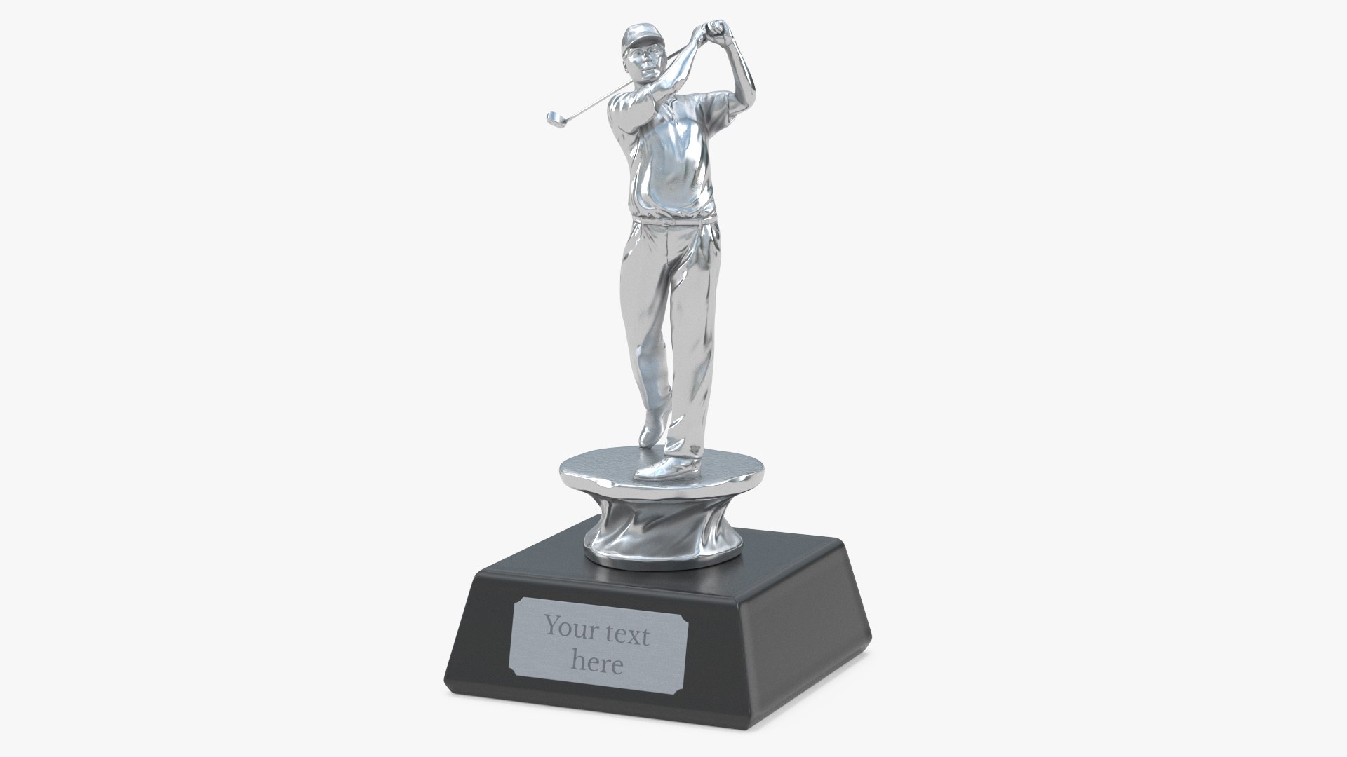 Golf Sport Trophy Silver Mockup 3D model preview