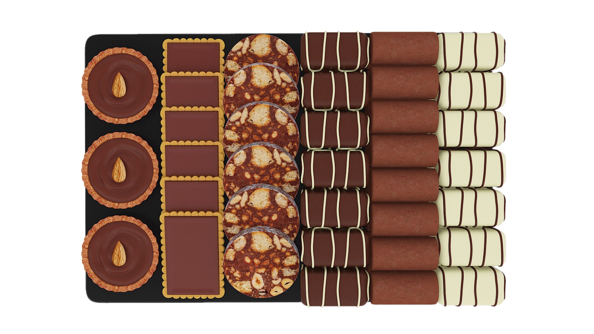 3D Chocolate And Cookies Model - TurboSquid 2196985