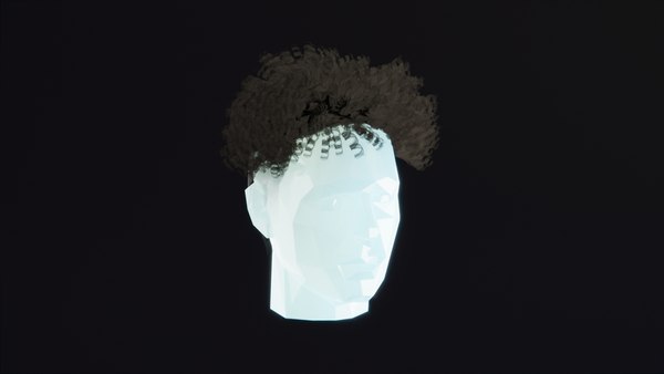 3D Curly Short Hair model