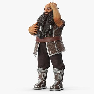 3D Game Dwarf Character Rigged