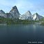 Lake with Mountains Landscape