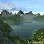 Lake with Mountains Landscape