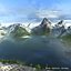 Lake with Mountains Landscape