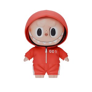 La Bobo Angry Cartoon Character in Red Hoodie - 3D Model 3D model