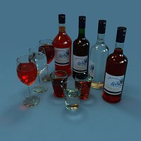 Wine Bottle and Wineglass