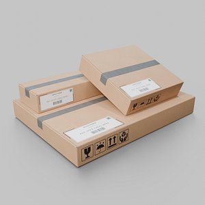 3D Compact Cardboard Box Pack - Rigged and Customizable