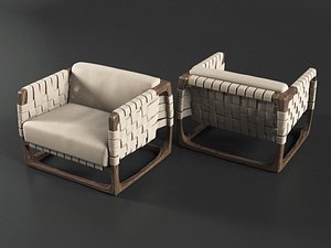 bungalow armchair 3D model