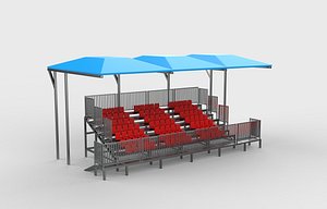 Bleacher 05 3D model 3D model