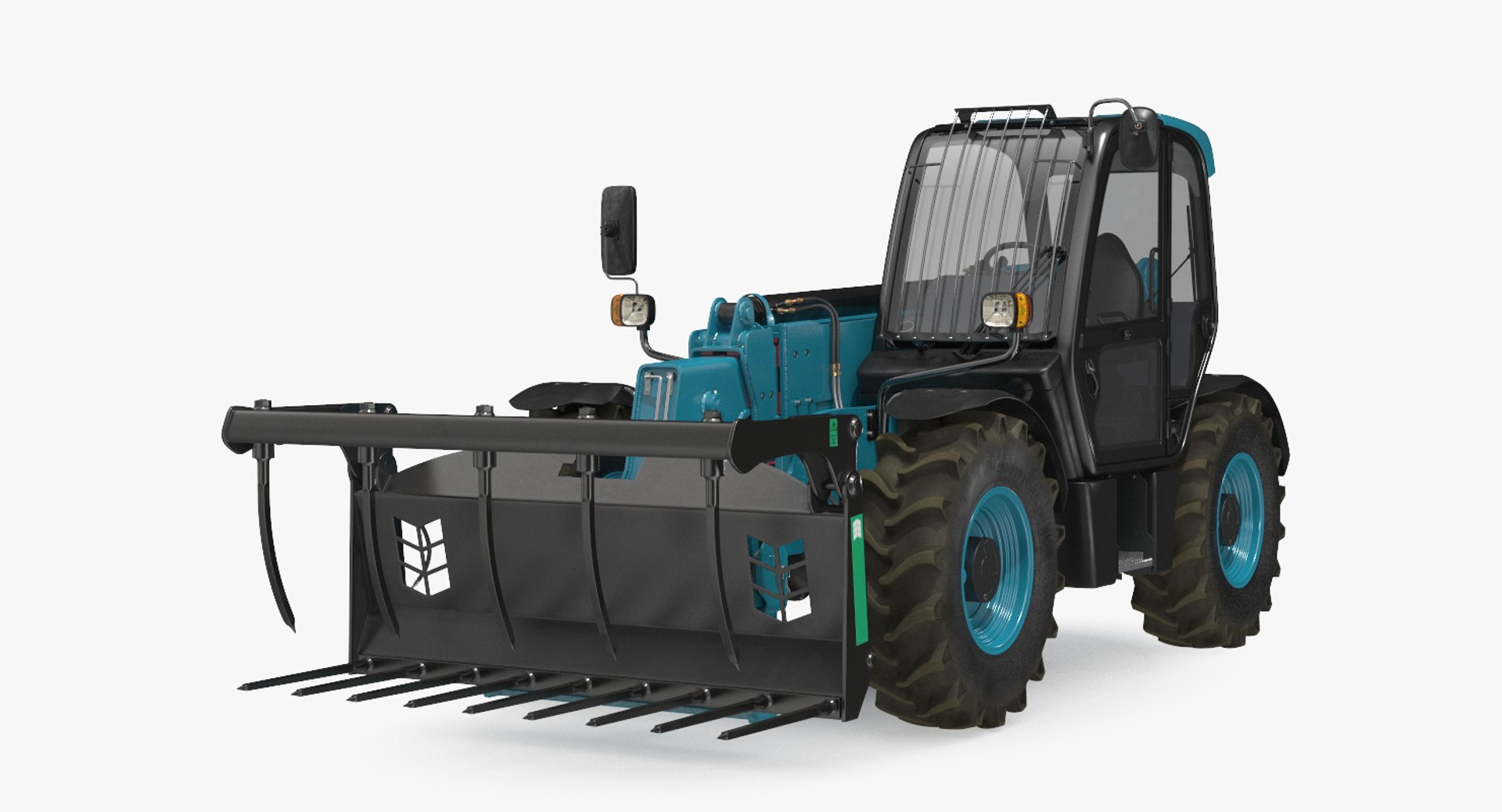 Hydraulic Telehandler Grabber Generic 3D model preview