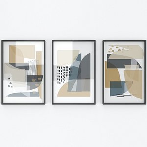 set abstract wall arts 3D model