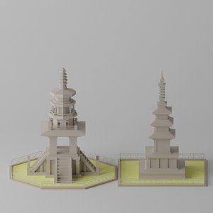 Gyeongju Bulguksa Stone Pagoda Dabotap  Seokgatap Korea model