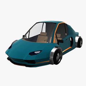 cartoon sport car 3D model