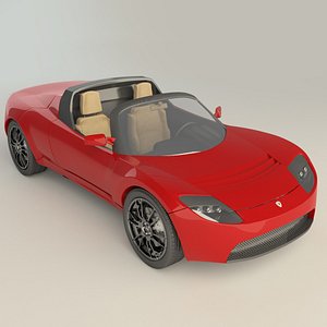 tesla roadster 3d c4d