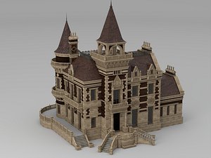Classic European Mansion Gothic Castle Architecture Model