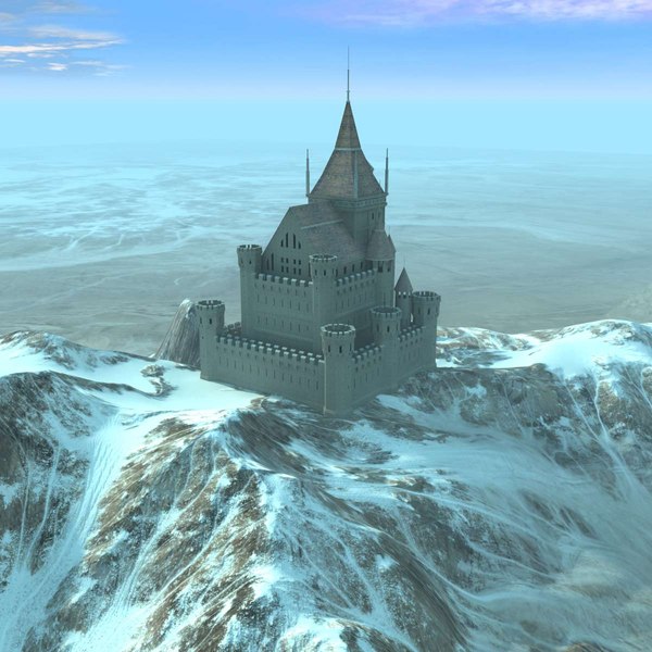 castle landscape scene 3d model