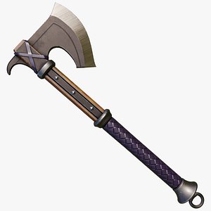 Battle Axe 14 Violet Handle All PBR Unity UE Textures