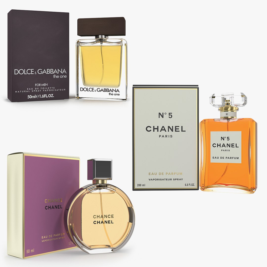 Parfums with Boxes Collection 3D model preview