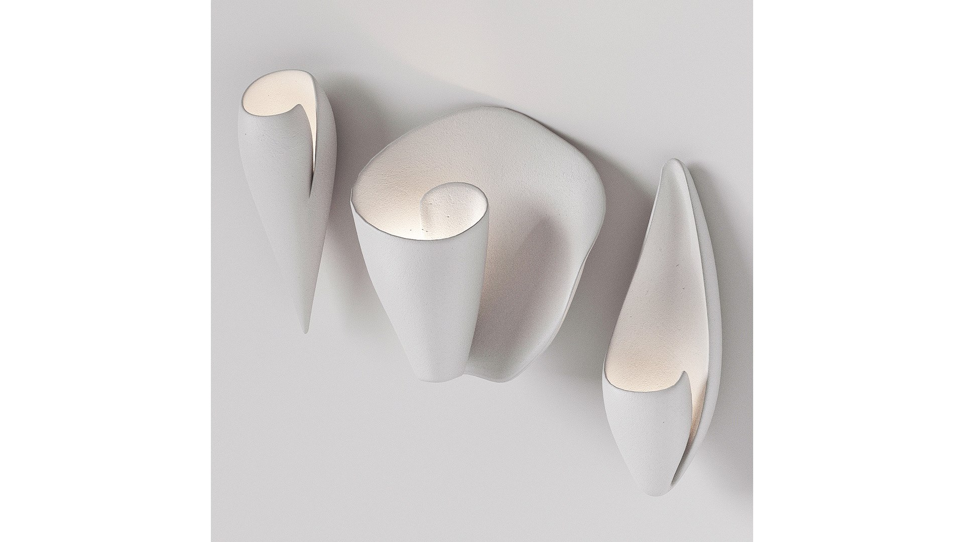 Wall Sconce Collection By Hannah Woodhouse Organic Shape White Scone 3D ...