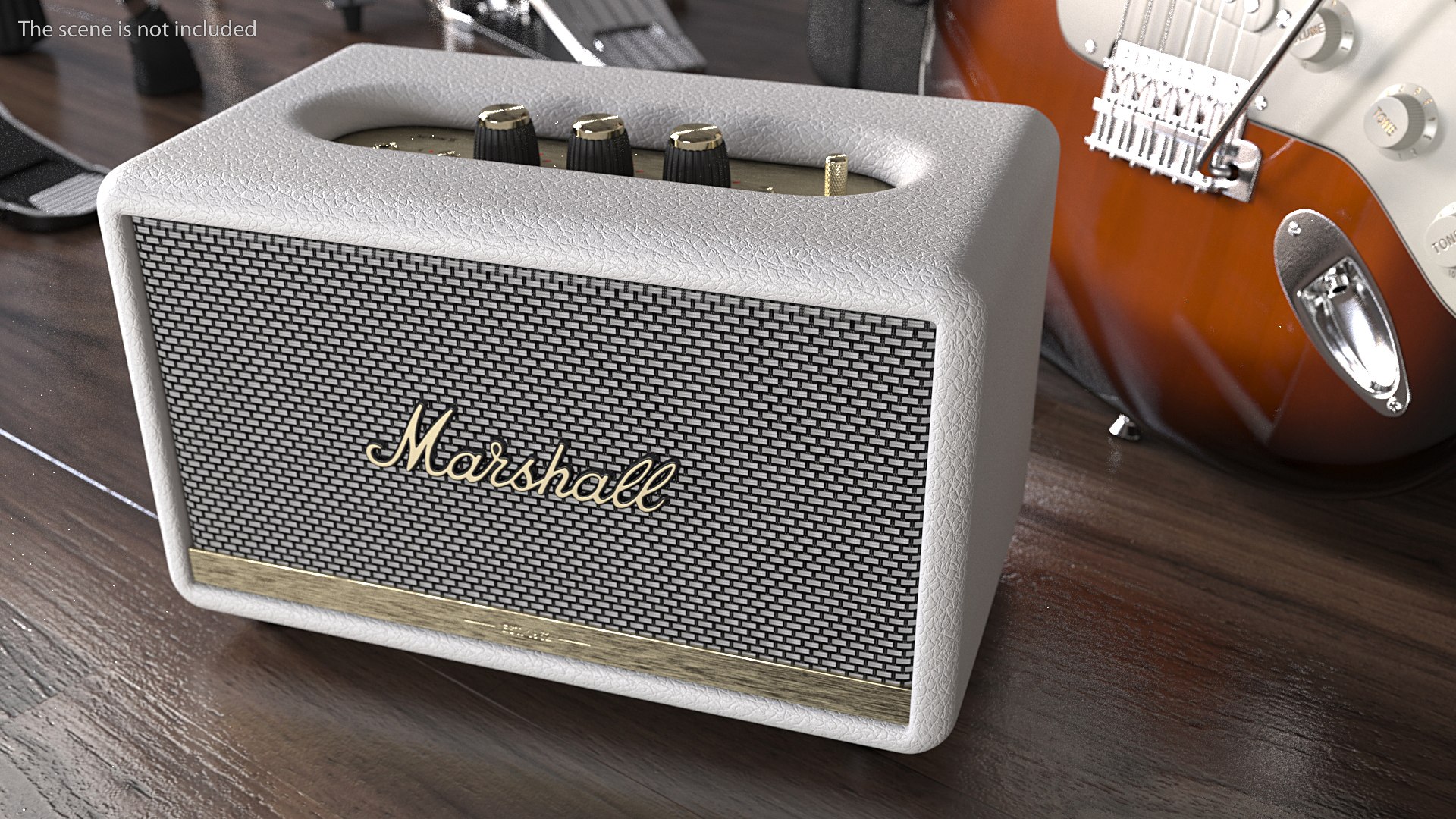 Marshall Acton II Wireless Wi-Fi Smart Speaker White 3D model preview