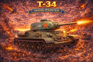 t-34 soviet tank hand-painted 3D model
