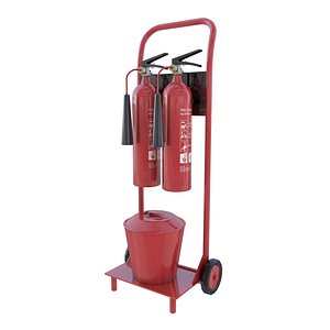 extinguisher trolley 3d 3ds