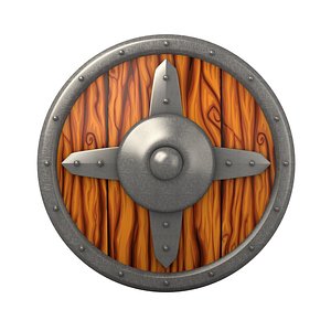 cartoon shield 3D model