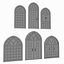 arch windows doors set 3D model