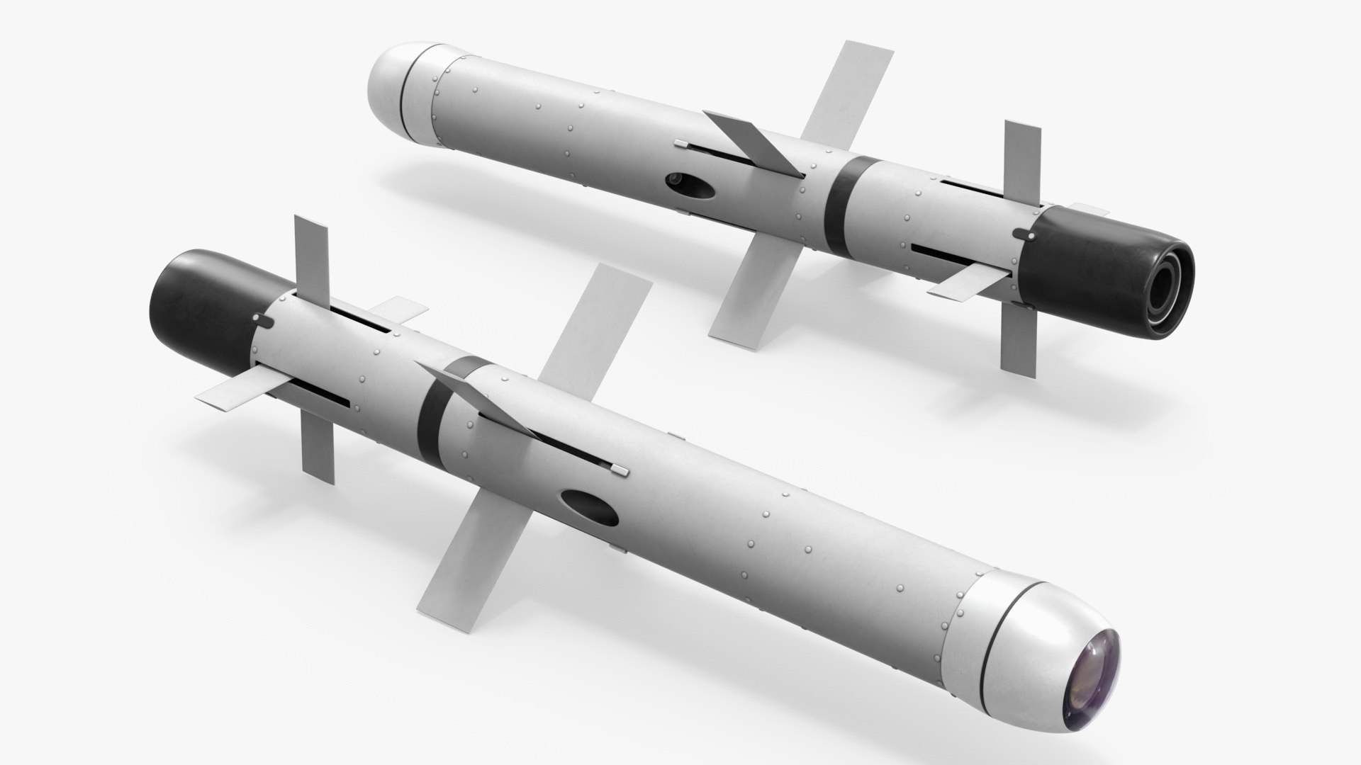 Spike MR-LR Tactical Missile with Control Fins 3D model preview