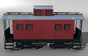 3d caboose car model
