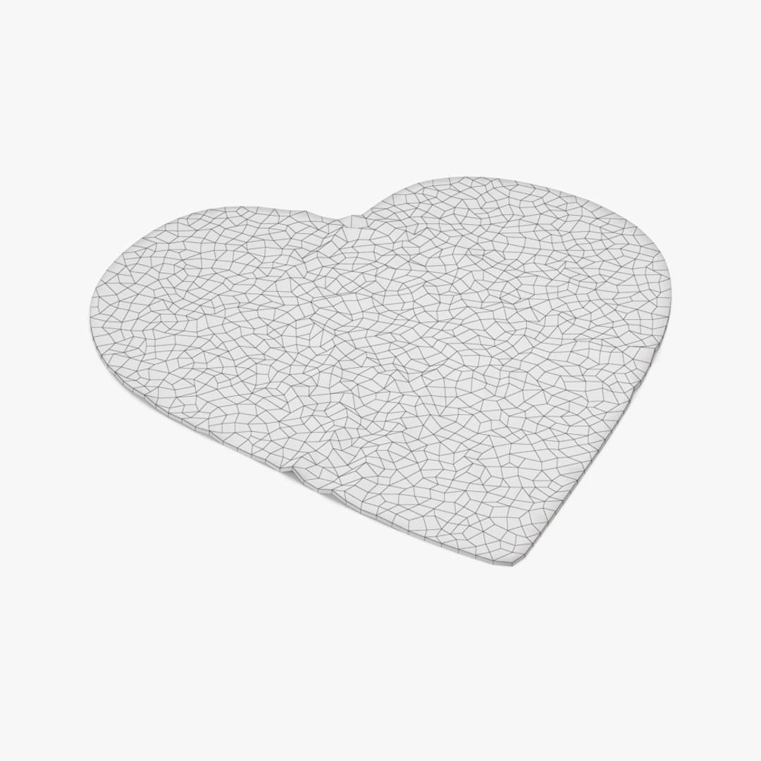 Wool Red Heart Rug 3D Model - TurboSquid 1253572