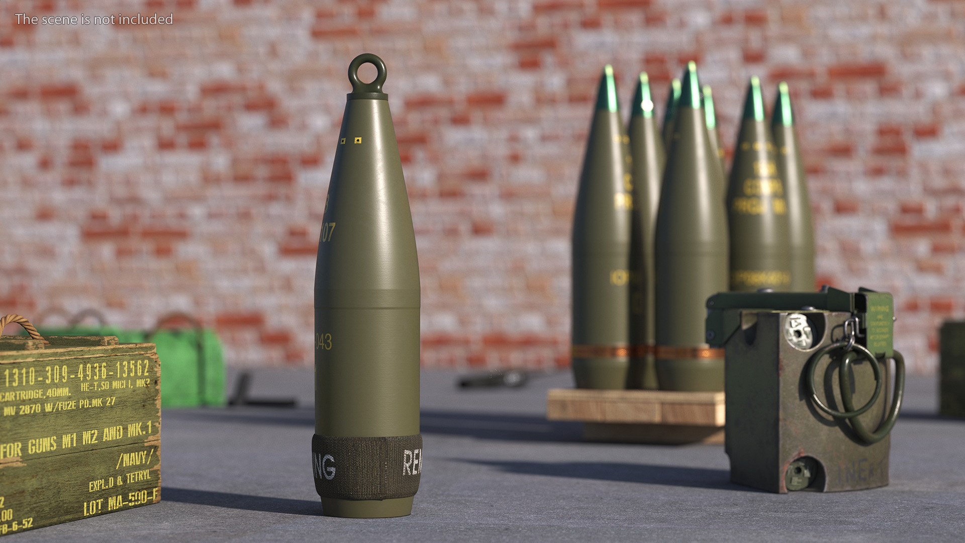 Military Mortar Shells 155mm In Two Sided Pallet 3D Model - TurboSquid ...