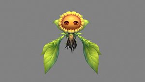 Cartoon plant mascot - flower fairy - sunflower B 3D model