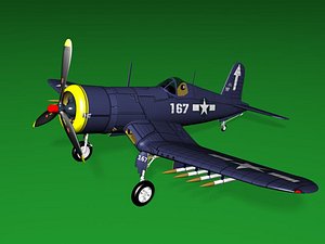 3d corsair airplanes fighter