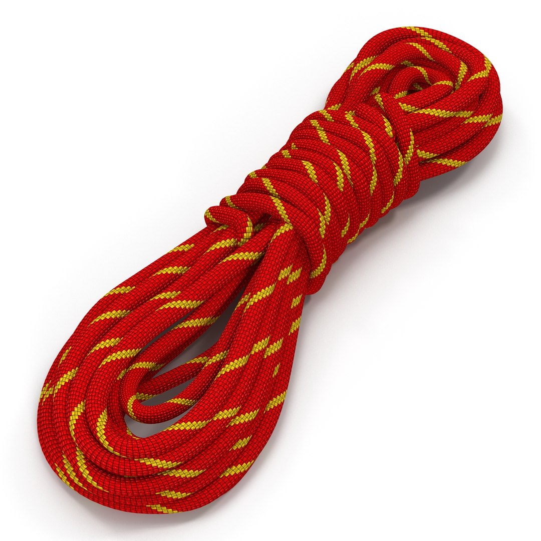 Rock Climbing Rope Red 3D model preview