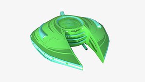 3D Alien Spaceship UFO D12 Cartoon - Sci Fi Spacecraft Design