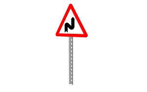 continuous dangerous bends to the right