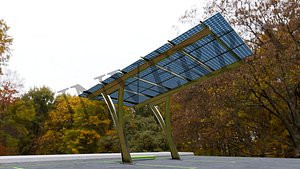 3D Lowpoly Solar Carport-L-3 Types-Steel Structure model