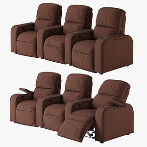 Moovia Dallas Venice Curved Row 3 seats - Home Theater Seating