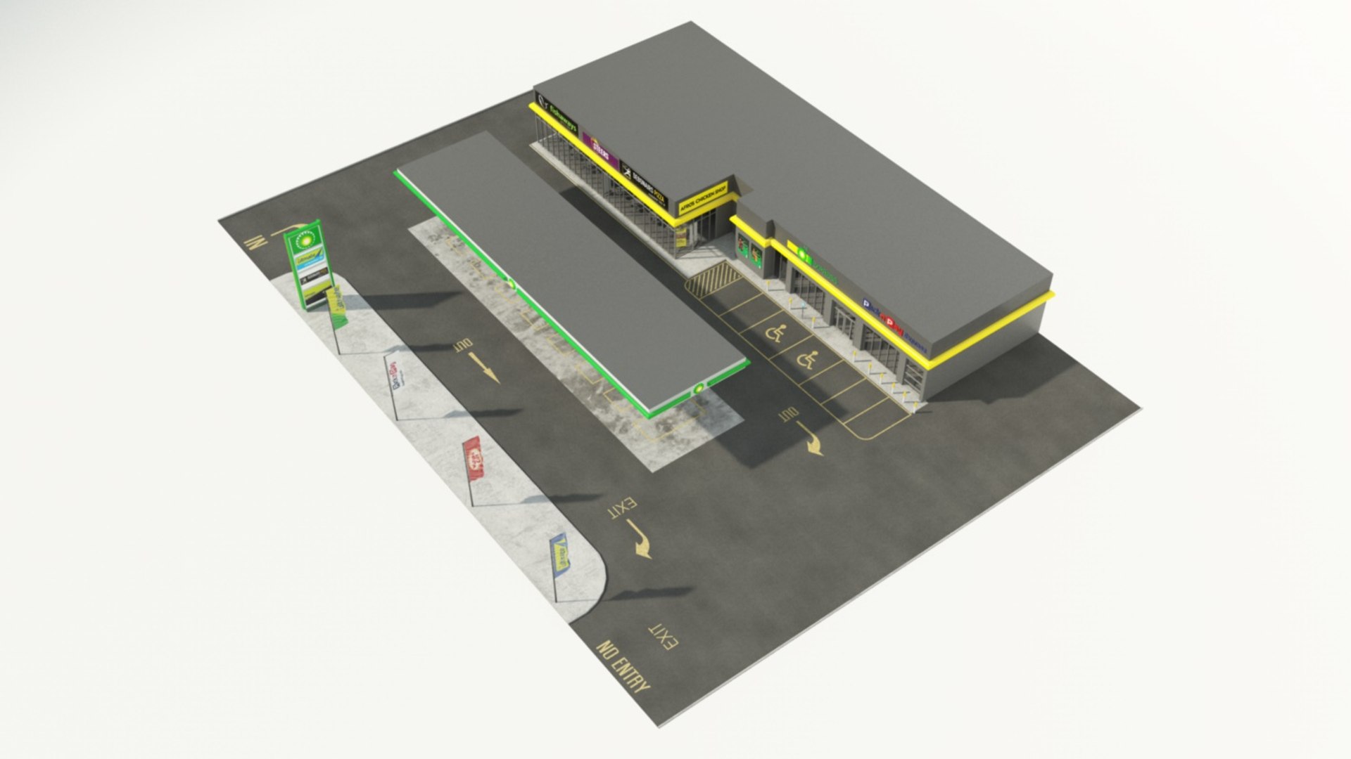 Bp Garage Shop Franchise 3D Model TurboSquid 1324331