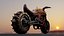 Post Apocalyptic Demon Motorcycle Game Ready 3D Model