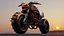 Post Apocalyptic Demon Motorcycle Game Ready 3D Model