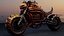 Post Apocalyptic Demon Motorcycle Game Ready 3D Model